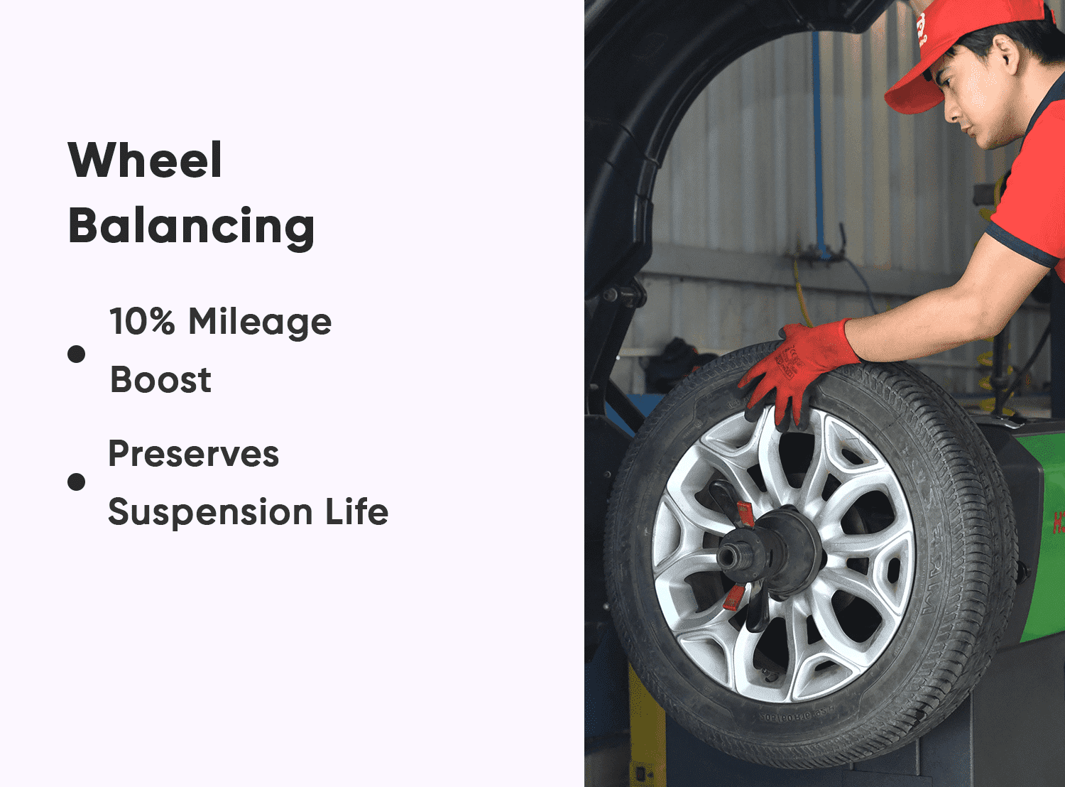 Wheel balancing discount and alignment cost